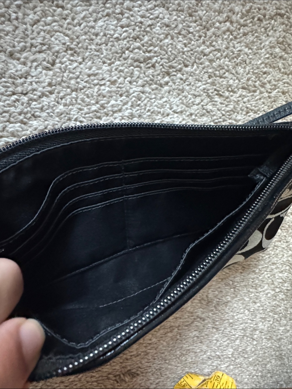 Coach Signature Wristlet Clutch, Black - Picture 7 of 8